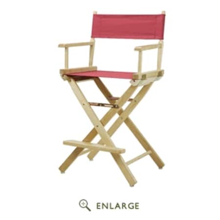 Betterbeds 220-00-021-48 24 in. Directors Chair Natural Frame with Burgundy Canvas BE4269194